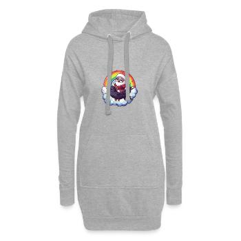 Corbeau Corbeau Père Noël Arc-en-ciel - Sweat-shirt à capuche long Femme - gris chiné - Devant