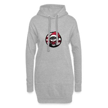 Souris Noël Noël - Sweat-shirt à capuche long Femme - gris chiné - Devant