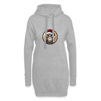 hibou Noël Noël - Sweat-shirt à capuche long Femme - gris chiné - Devant