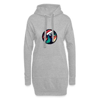 Pfau Vogel Weihnachten X-Mas - Hoodie-Kleid - Grau meliert - Vorne