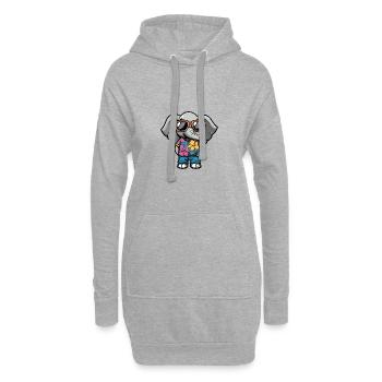 Elephant Comic Holiday - Sweat-shirt à capuche long Femme - gris chiné - Devant