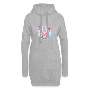 Schwein Geburtstag Baby Wildschwein - Hoodie-Kleid - Grau meliert - Vorne