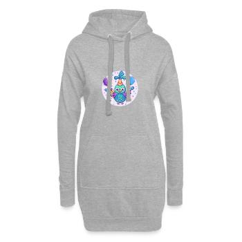 paon oiseau anniversaire bébé - Sweat-shirt à capuche long Femme - gris chiné - Devant