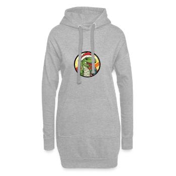 Dinosaure T-Rex Noël - Sweat-shirt à capuche long Femme - gris chiné - Devant