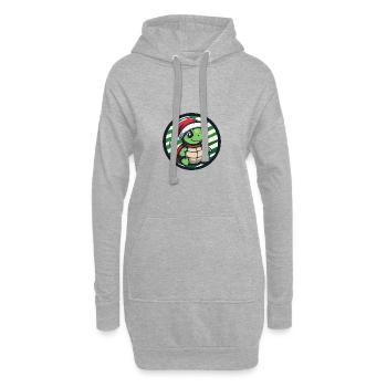 Tortue Noël Noël - Sweat-shirt à capuche long Femme - gris chiné - Devant