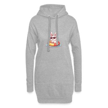 Hase Comic Cool - Hoodie-Kleid - Grau meliert - Vorne
