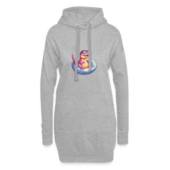 Dinosaur T-Rex Comic Cool - Hoodie Dress - heather grey - Front