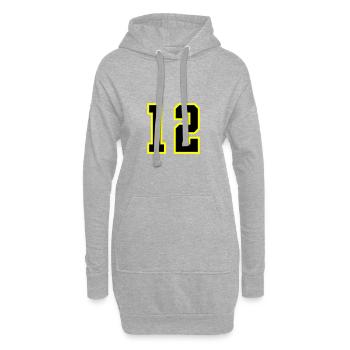 12 Zahl Trikot - Hoodie-Kleid - Grau meliert - Vorne