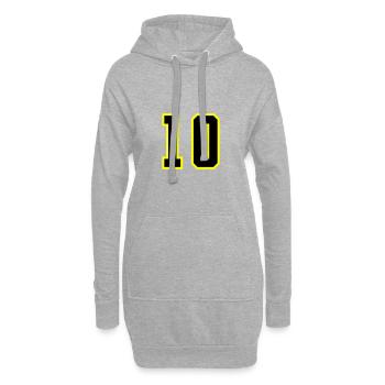 10 Zahl Trikot Zehn - Hoodie-Kleid - Grau meliert - Vorne
