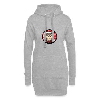 Hérisson Noël Noël - Sweat-shirt à capuche long Femme - gris chiné - Devant
