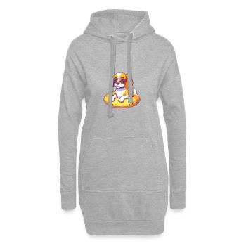 Beagle Hund Comic Cool - Hoodie-Kleid - Grau meliert - Vorne