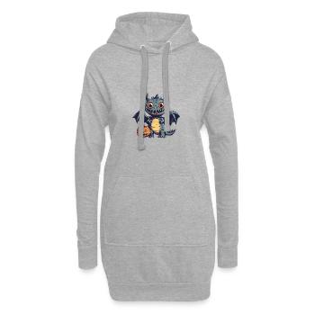 Drache Halloween Comic Lustig - Hoodie-Kleid - Grau meliert - Vorne
