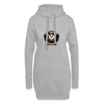 Harpyie Vogel Geier Tier - Hoodie-Kleid - Grau meliert - Vorne