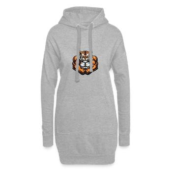 Tiger Muscles Fitness - Sweat-shirt à capuche long Femme - gris chiné - Devant