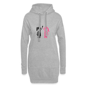 Freundschaft Mädchen Beste Freundin - Hoodie-Kleid - Grau meliert - Vorne