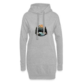 Berge Outdoor Landschaft - Hoodie-Kleid - Grau meliert - Vorne