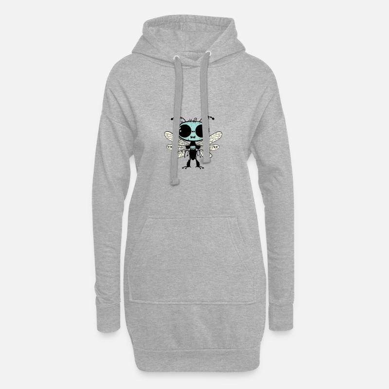 Libelle Halloween Comic Lustig - Hoodie-Kleid - Grau meliert