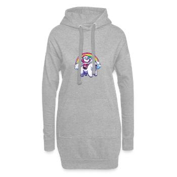 Ours polaire Père Noël Arc-en-ciel - Sweat-shirt à capuche long Femme - gris chiné - Devant