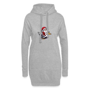 Pelikan Vogel Weihnachtsmann - Hoodie-Kleid - Grau meliert - Vorne