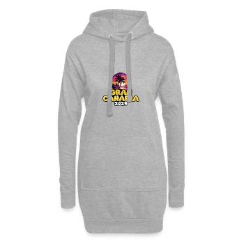 Gran Canaria 2025 Palmen Bunt - Hoodie-Kleid - Grau meliert - Vorne