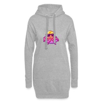 Qualle Comic Cool - Hoodie-Kleid - Grau meliert - Vorne