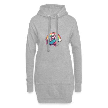 Piranha Fische Weihnachtsmann Regenbogen - Hoodie-Kleid - Grau meliert - Vorne