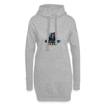 Thaïlande 2025 Vacances Palmiers Colorés - Sweat-shirt à capuche long Femme - gris chiné - Devant