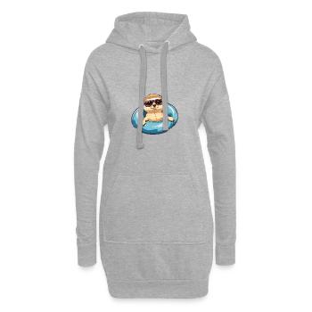 Erdmännchen Comic Cool - Hoodie-Kleid - Grau meliert - Vorne