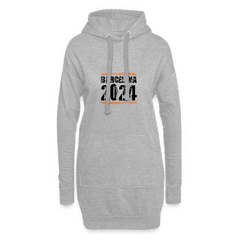 Devis Barcelone 2024 - Sweat-shirt à capuche long Femme - gris chiné - Devant