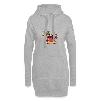 Vacances d’été de coccinelle - Sweat-shirt à capuche long Femme - gris chiné - Devant