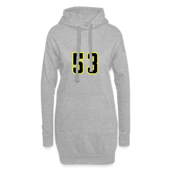 53 Zahl Trikot - Hoodie-Kleid - Grau meliert - Vorne