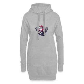 Eule Weihnachtsmann - Hoodie-Kleid - Grau meliert - Vorne