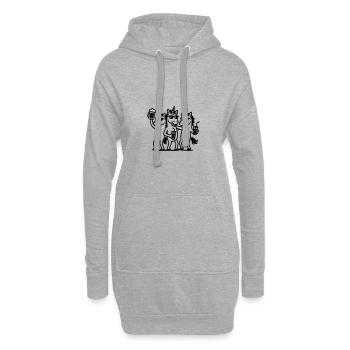 Einhorn Bier Party - Hoodie-Kleid - Grau meliert - Vorne