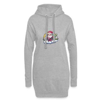 Libelle Weihnachtsmann Regenbogen - Hoodie-Kleid - Grau meliert - Vorne