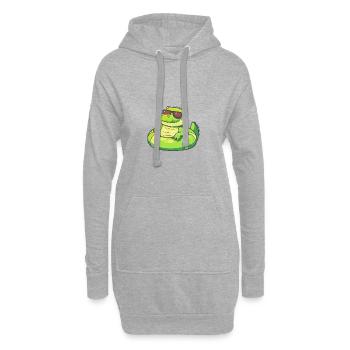 Alligator Comic Cool - Hoodie-Kleid - Grau meliert - Vorne