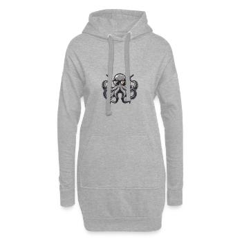 Oktopus Tier - Hoodie-Kleid - Grau meliert - Vorne