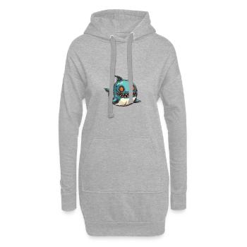 baleine Halloween bande dessinée drôle - Sweat-shirt à capuche long Femme - gris chiné - Devant