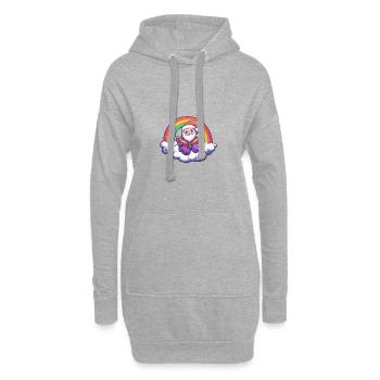 Schmetterling Weihnachtsmann Regenbogen - Hoodie-Kleid - Grau meliert - Vorne