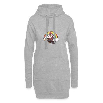 Toucan oiseau Père Noël Arc-en-ciel - Sweat-shirt à capuche long Femme - gris chiné - Devant