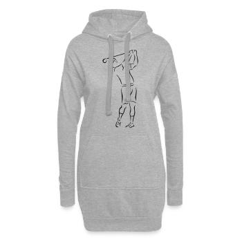 Cadeau golfeur golfeur - Sweat-shirt à capuche long Femme - gris chiné - Devant