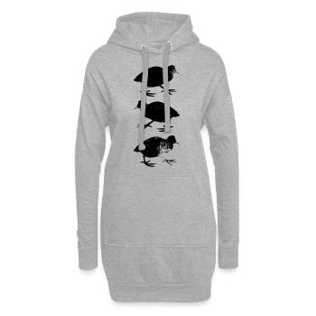 Cailles - Sweat-shirt à capuche long Femme - gris chiné - Devant