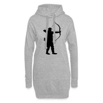 Archer tir à l’arc avec un cuisiniers à flèche - Sweat-shirt à capuche long Femme - gris chiné - Devant