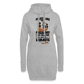 Les pirates sont géniaux Je suis génial donc je dois être un Pi - Sweat-shirt à capuche long Femme - gris chiné - Devant