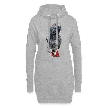 Grauer Papagei - Hoodie-Kleid - Grau meliert - Vorne