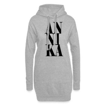 Annika Name Vorname Moderne Schrift Wort Art - Hoodie-Kleid - Grau meliert - Vorne