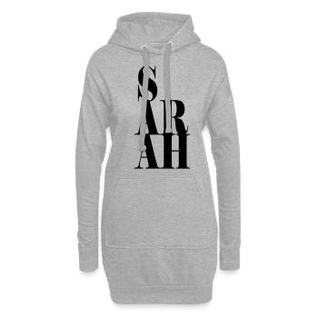 Sarah Name Vorname Moderne Schrift Wort Art - Hoodie-Kleid - Grau meliert - Vorne