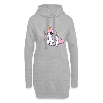 Licorne avec étoiles - Sweat-shirt à capuche long Femme - gris chiné - Devant
