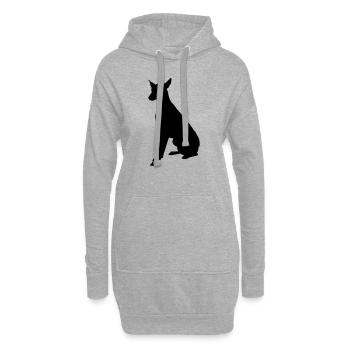 Vektor Hund Silhouette - Hoodie-Kleid - Grau meliert - Vorne