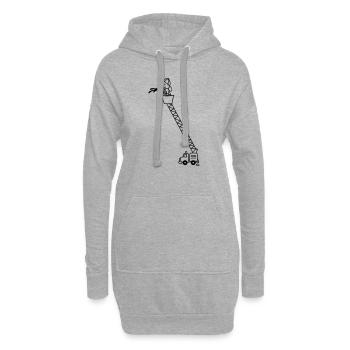 Feuerwehrmann mit Feuerwehrauto - Hoodie-Kleid - Grau meliert - Vorne