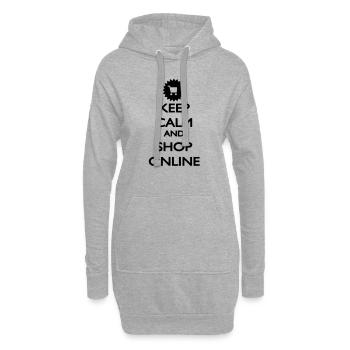 Keep Calm and Shop Online - Hoodie-Kleid - Grau meliert - Vorne